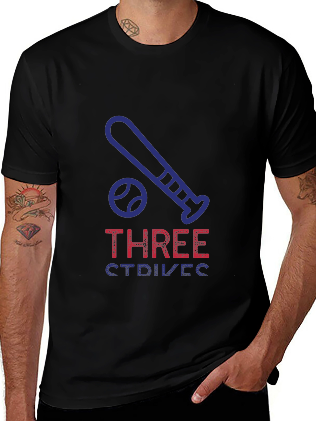 Three Strikes Baseball T-Shirt - Soft Cotton Graphic Tee