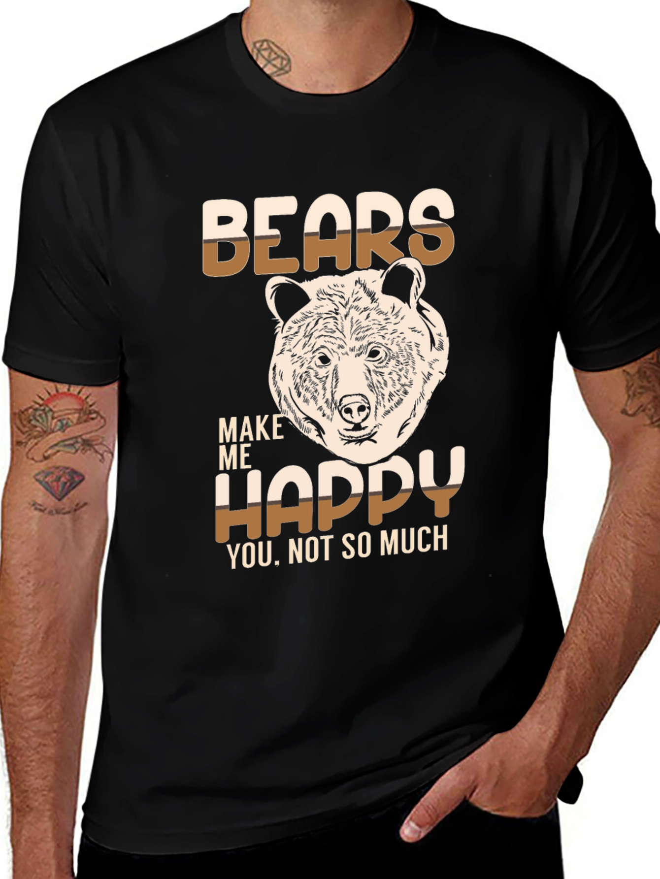 Variant 23 of Bears Make Me Happy Graphic T-Shirt