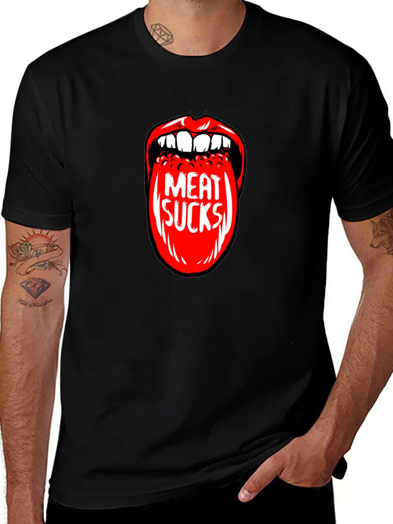 Variant 28 of Meat Sucks Graphic Print T-Shirt