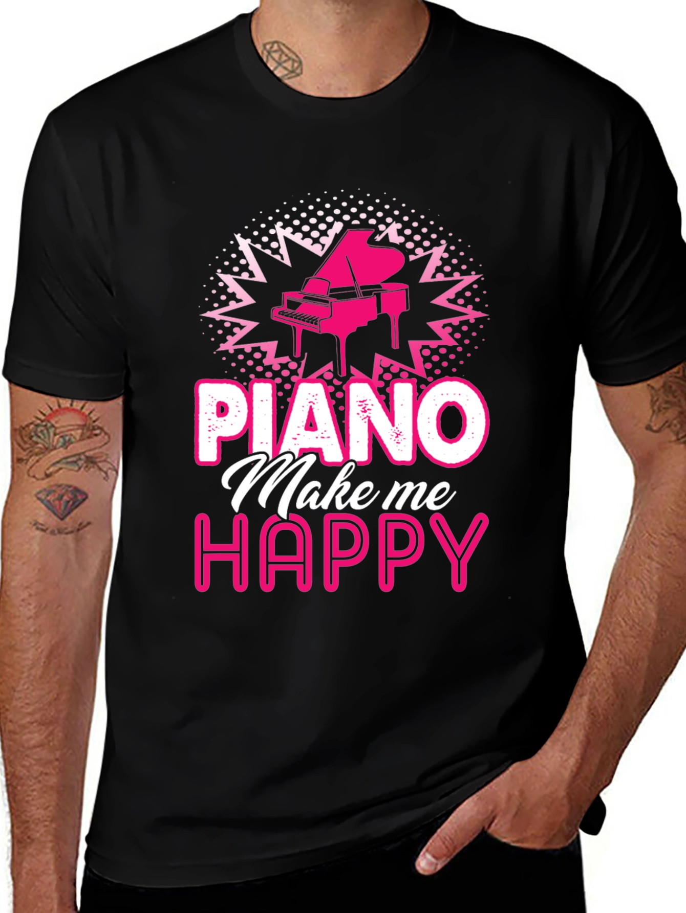 Variant 22 of Piano Make Me Happy Graphic Tee