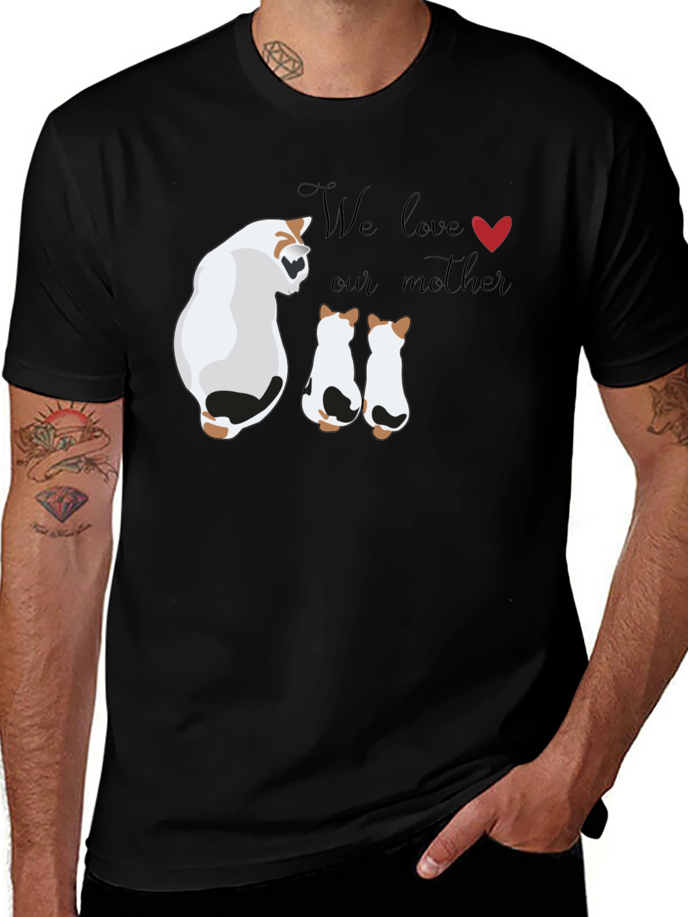 Variant 6 of Cute Cat Mom T-Shirt - We Love Our Mother