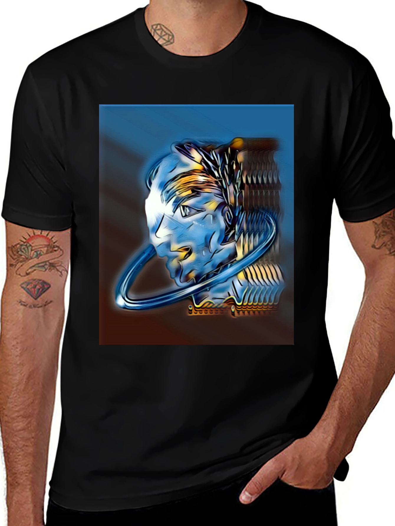 Variant 20 of Abstract Futuristic T-Shirt - Unique Art Design