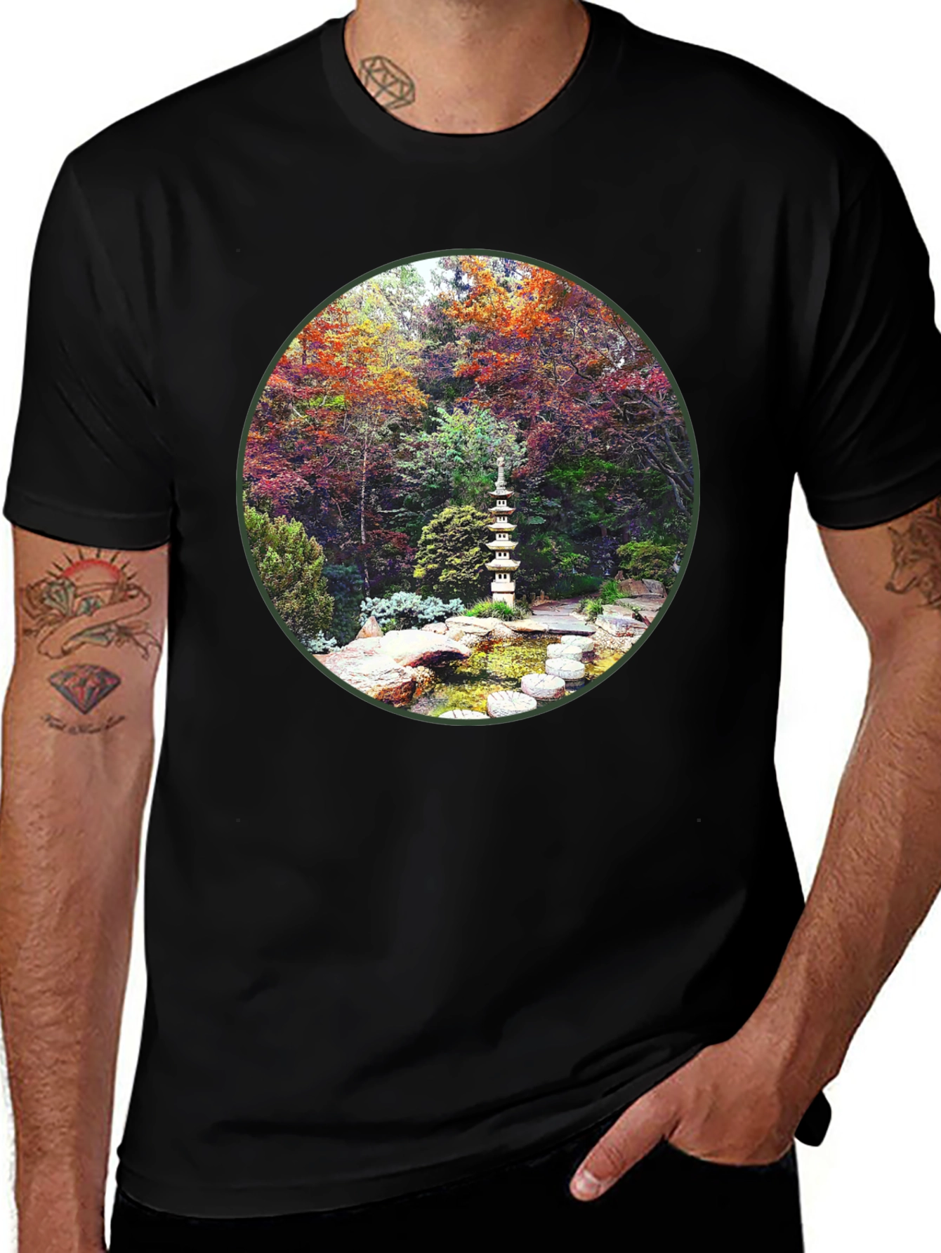 Variant 20 of Zen Garden Graphic Tee - Nature Inspired Design