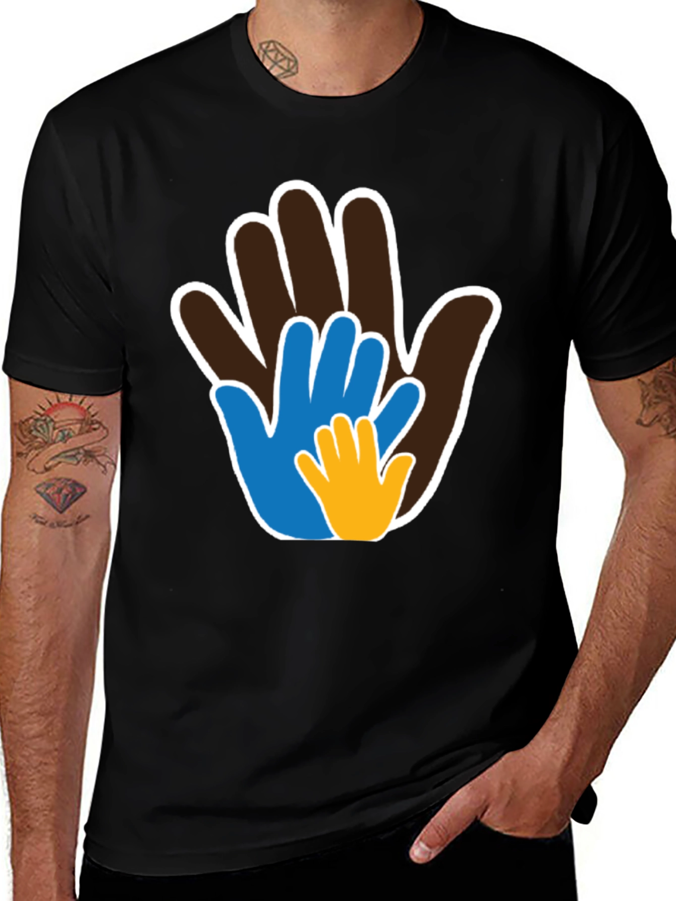 Variant 22 of Family Hands T-Shirt - Black Tee
