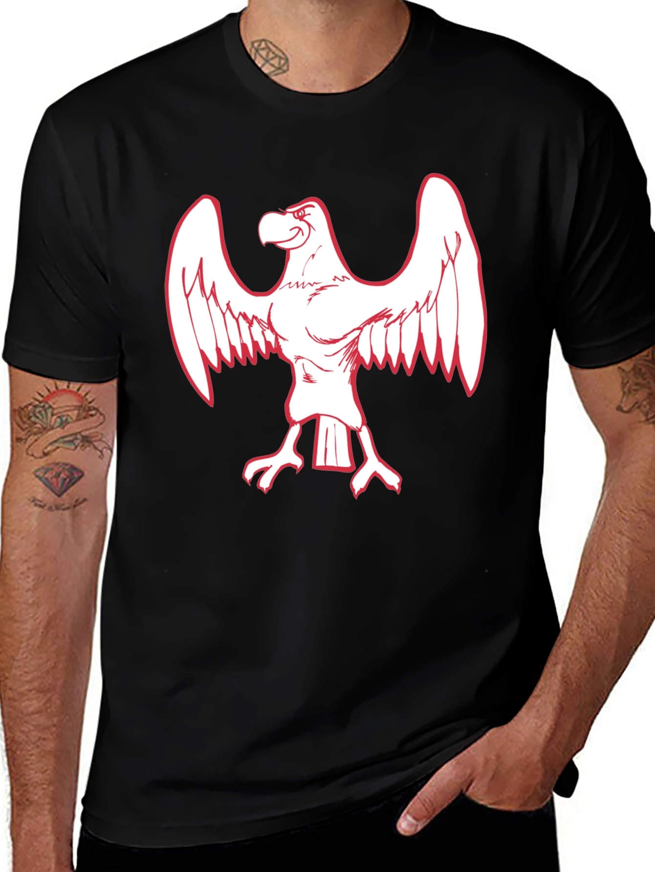 Variant 16 of Eagle Graphic Tee - Men's Black Casual T-Shirt