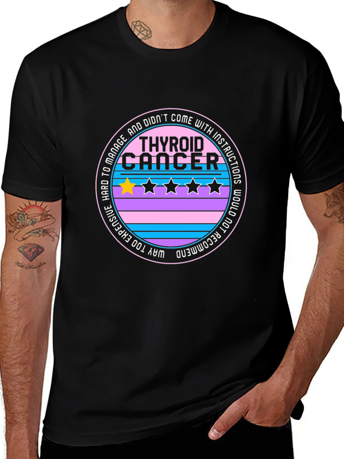 Variant 15 of Thyroid Cancer One-Star Review Graphic T-Shirt