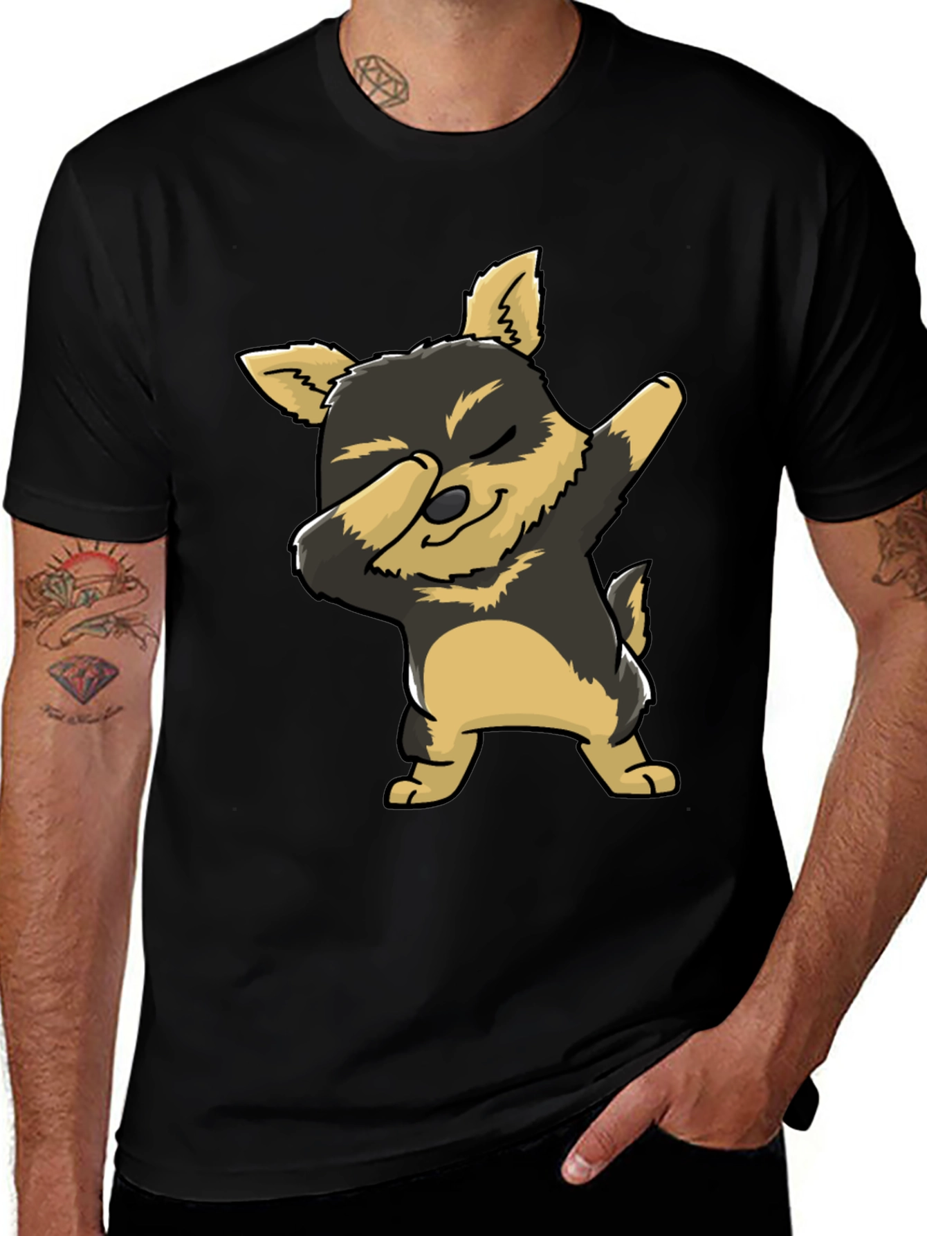 Variant 19 of Dabbing Dog Graphic Tee - Cute Cartoon Dog T-Shirt