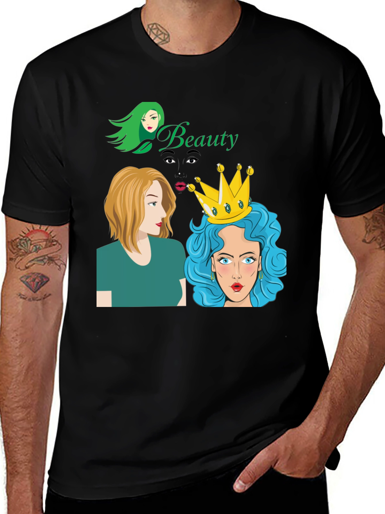 Variant 20 of Beauty Queens Black Graphic Tee