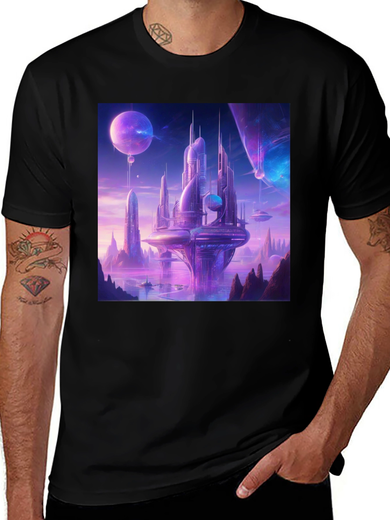Variant 19 of Sci-Fi Cityscape T-Shirt