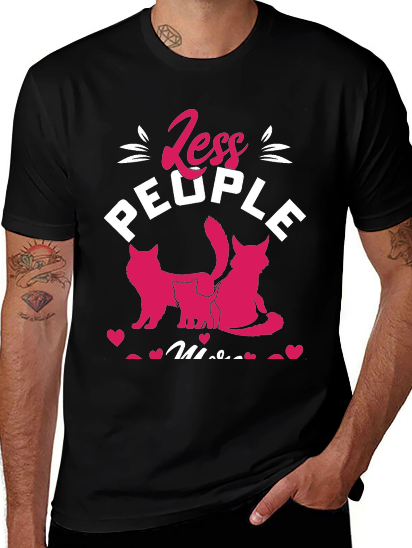 Variant 2 of Less People More Cats Graphic Tee