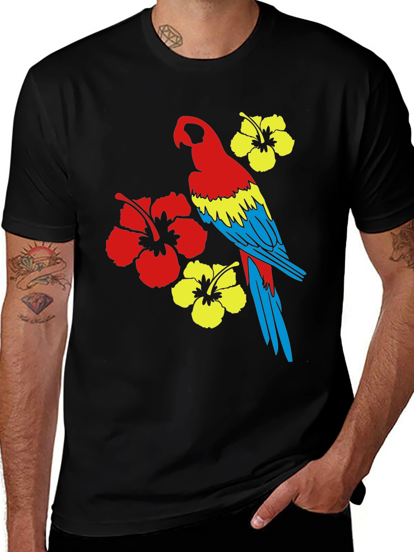 Variant 20 of Tropical Parrot Graphic T-Shirt - Island Style Tee