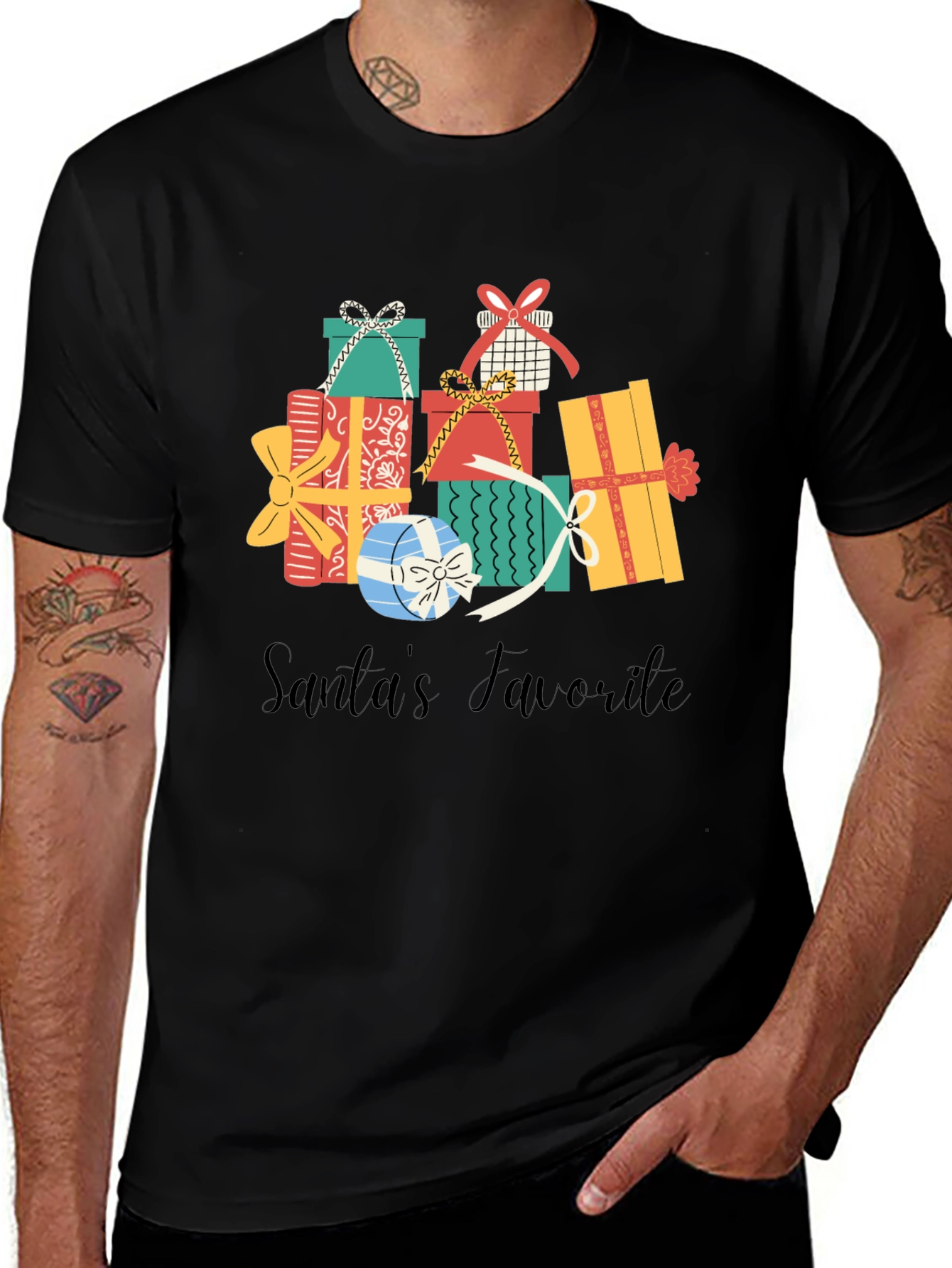 Santa's Favorite Gift Stack Graphic Tee