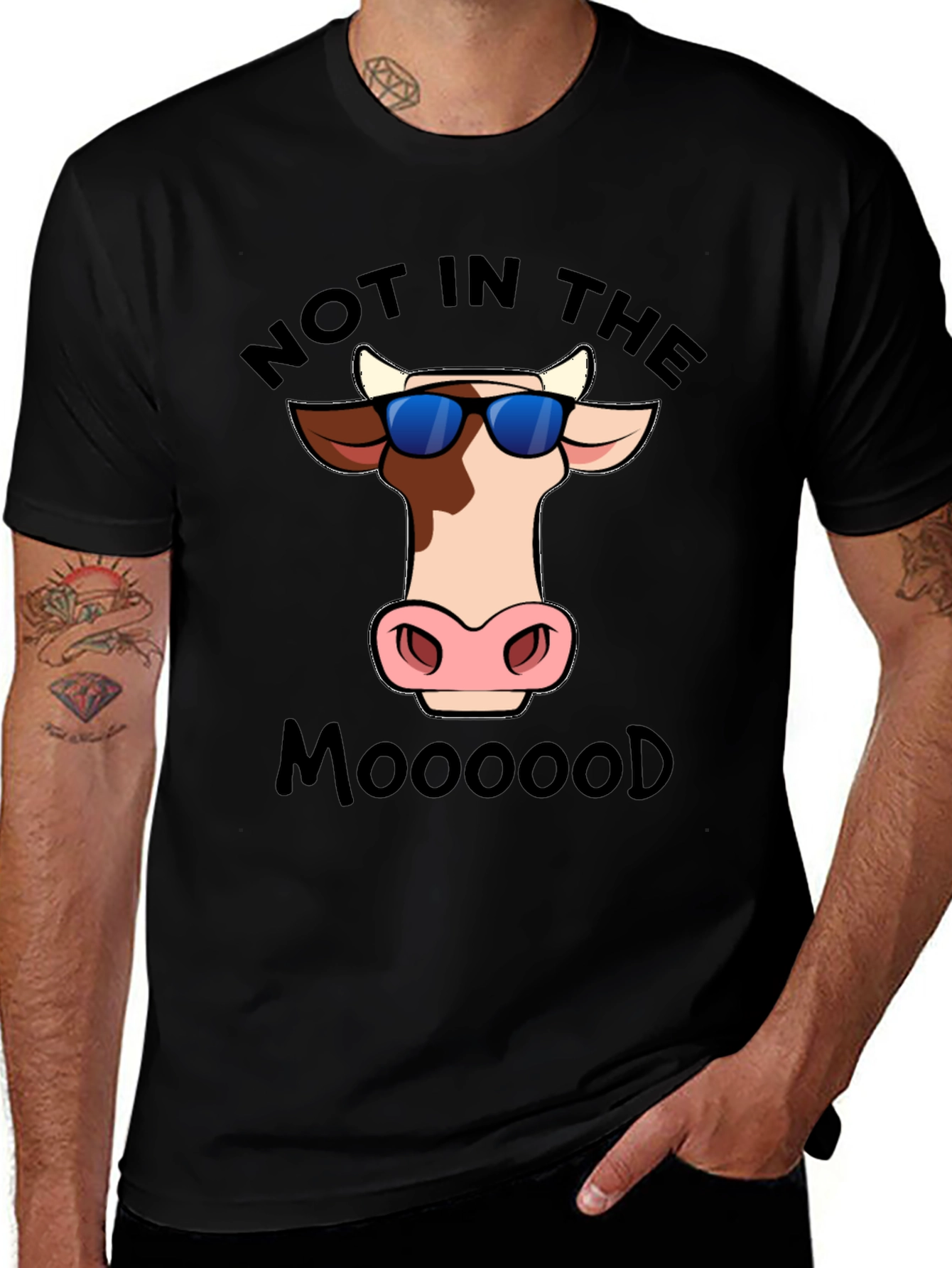 Variant 25 of Not In The Mooood Cow Graphic T-Shirt
