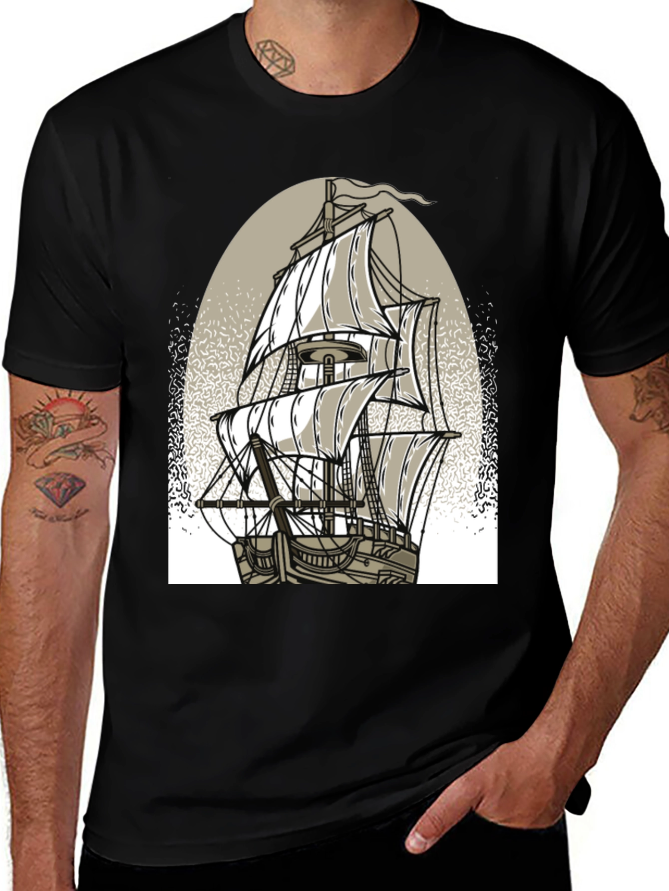 Variant 19 of Vintage Ship Graphic T-Shirt