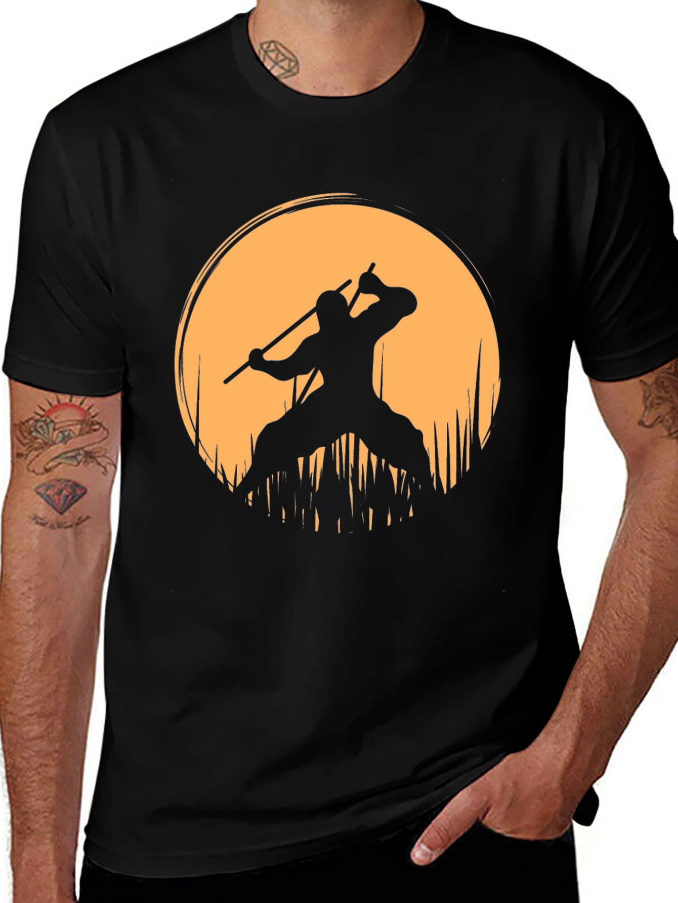 Variant 29 of Samurai Warrior Sunset Graphic T-Shirt