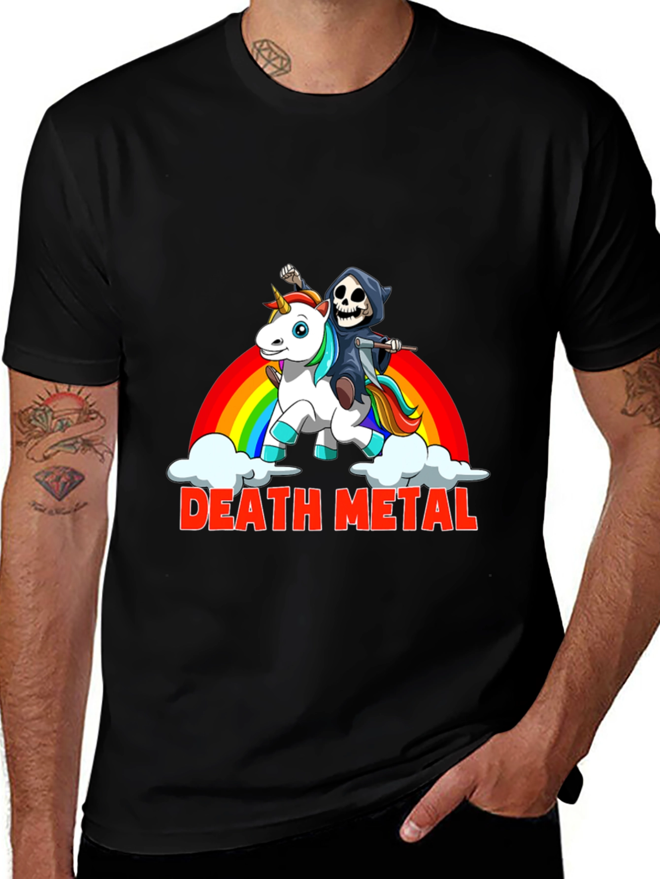 Variant 29 of Death Metal Grim Reaper Unicorn T-Shirt