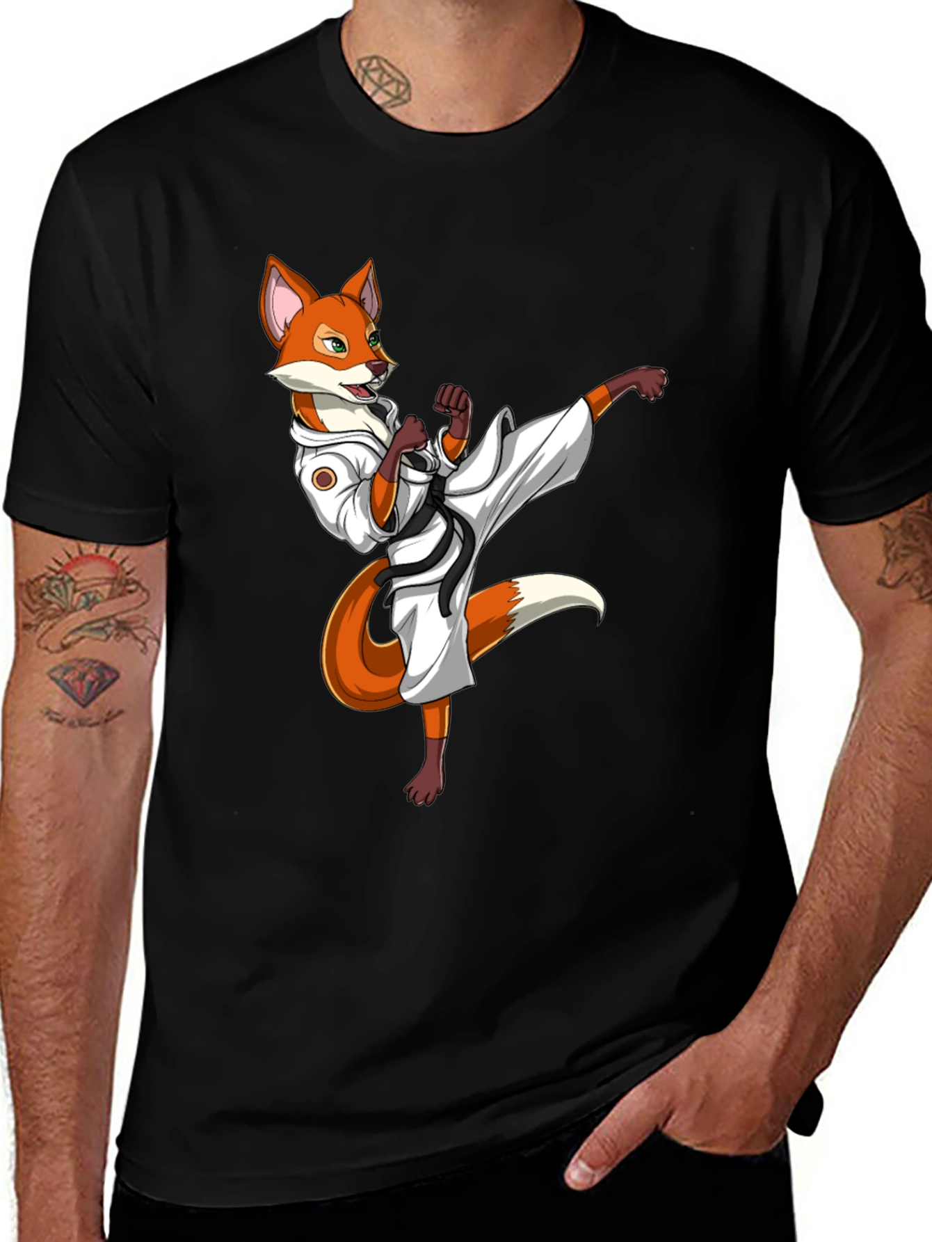 Karate Fox T-Shirt - Black Martial Arts Tee