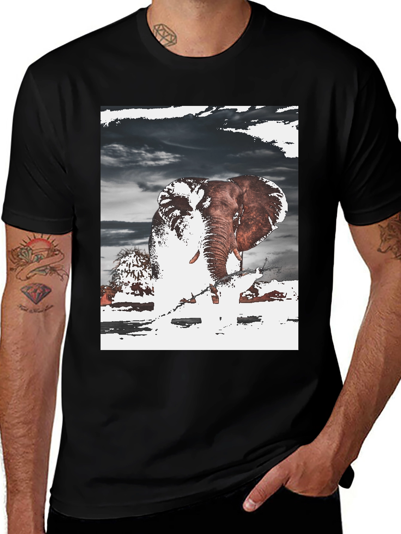 Variant 7 of Elephant Graphic T-Shirt - Unique Design
