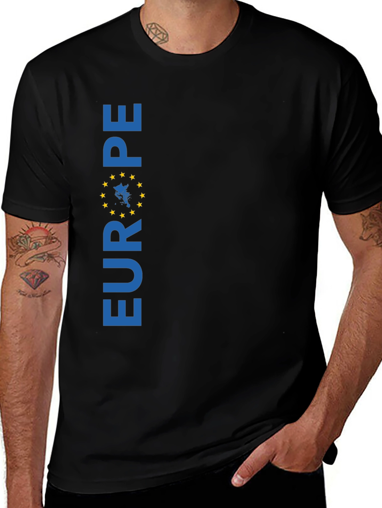 Europe T-Shirt, Black EU Tee