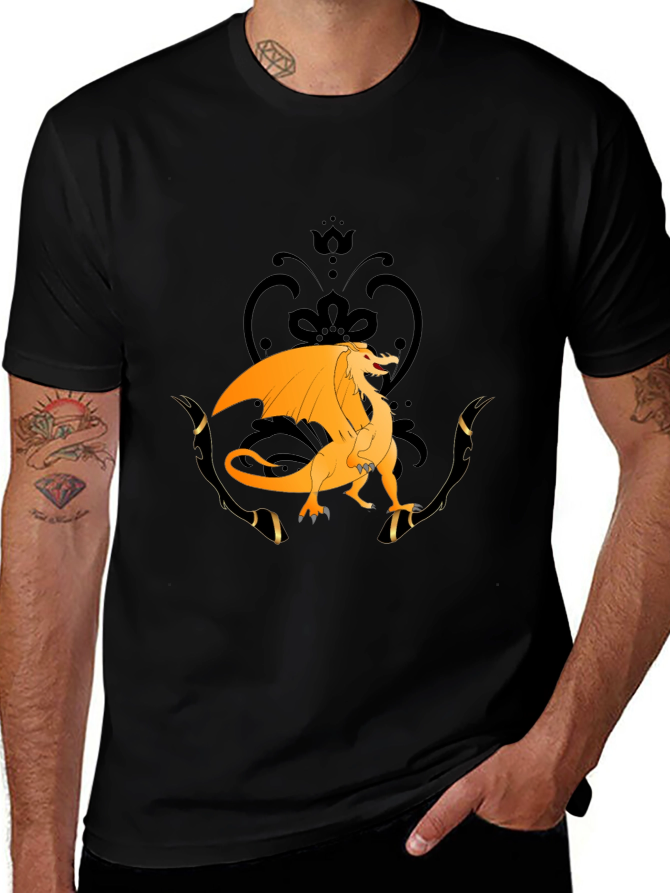 Variant 29 of Dragon Graphic Black T-Shirt