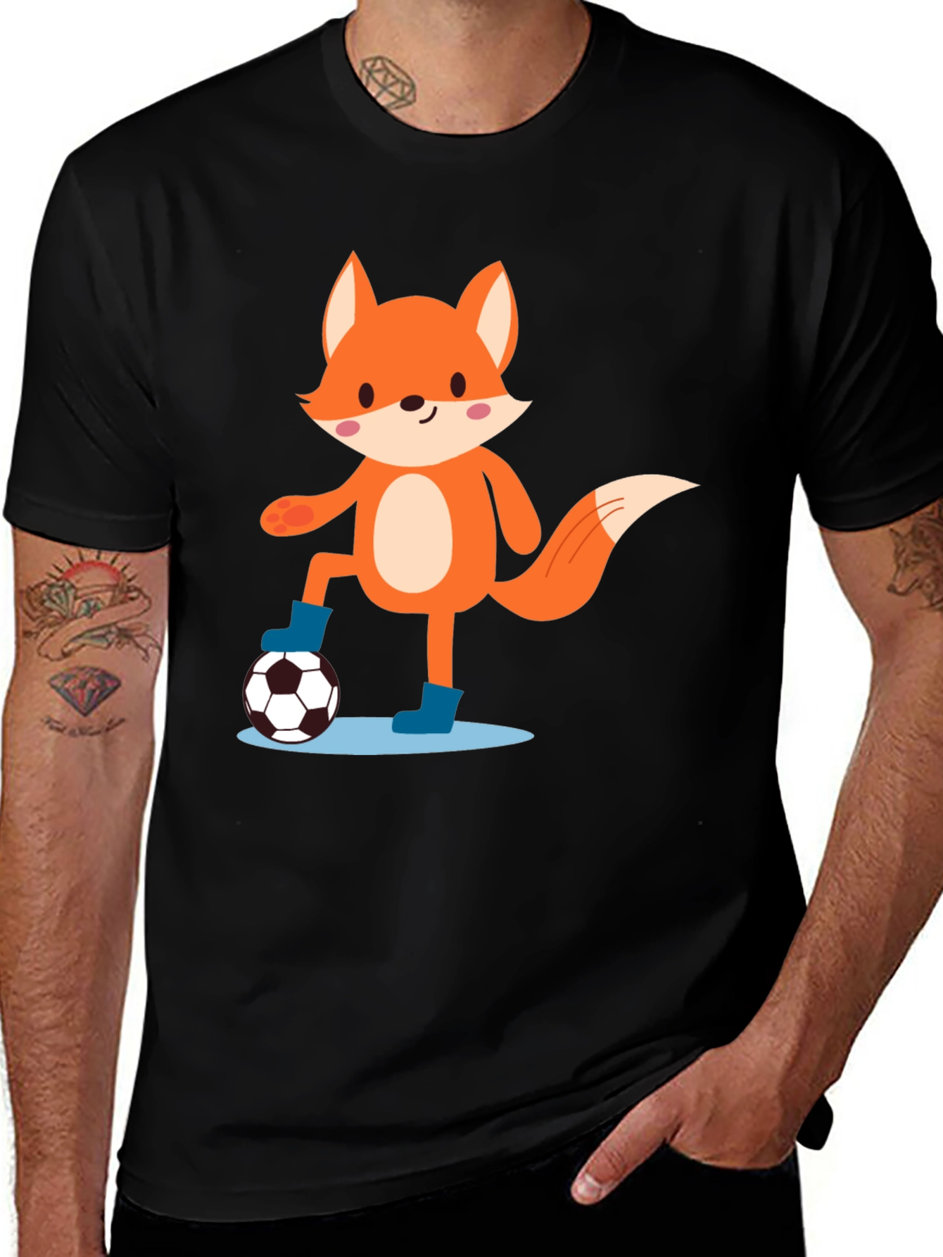 Variant 20 of Fox Soccer T-Shirt - Cute Cartoon Design