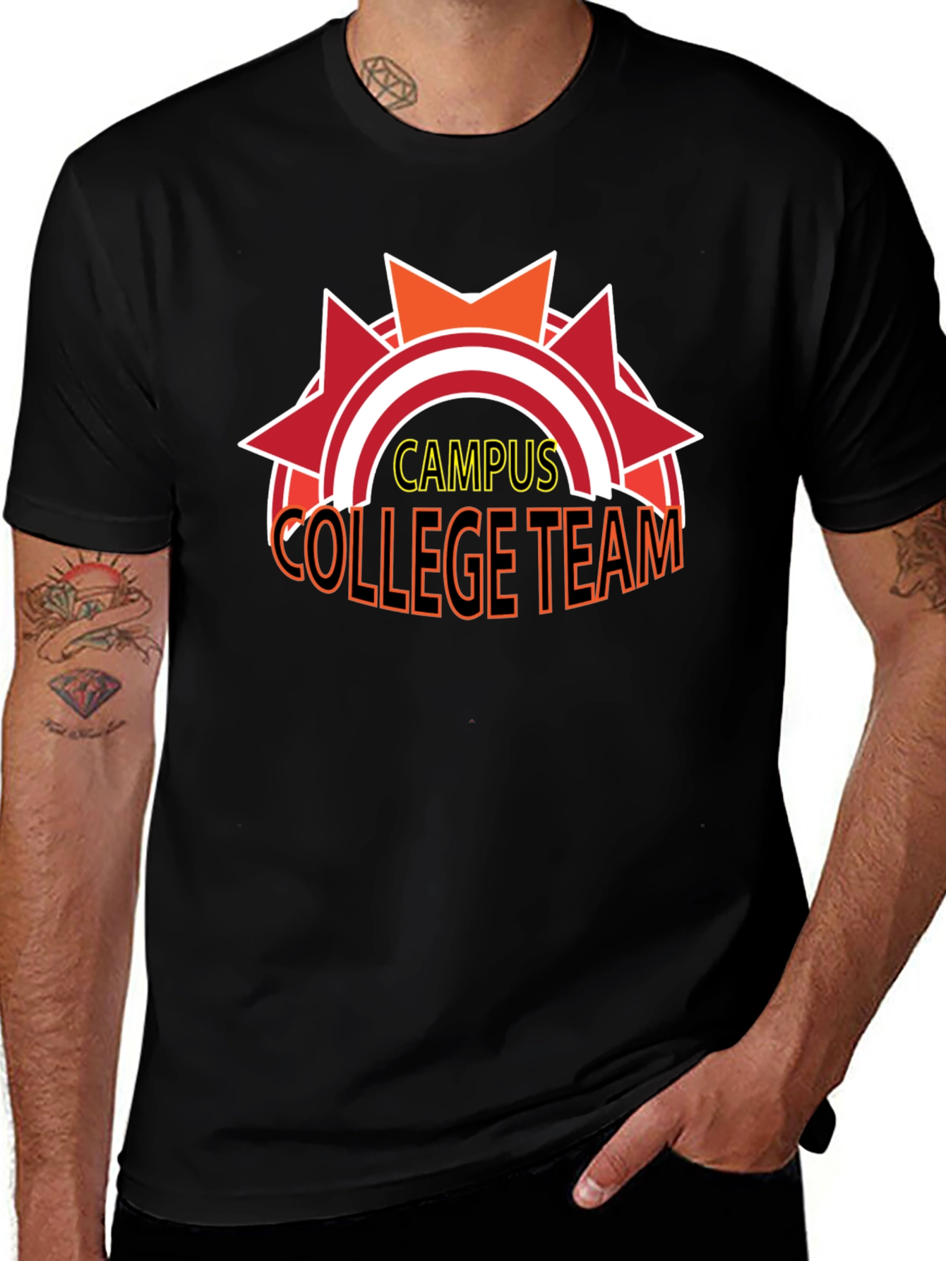 Variant 2 of Campus College Team T-Shirt - Black