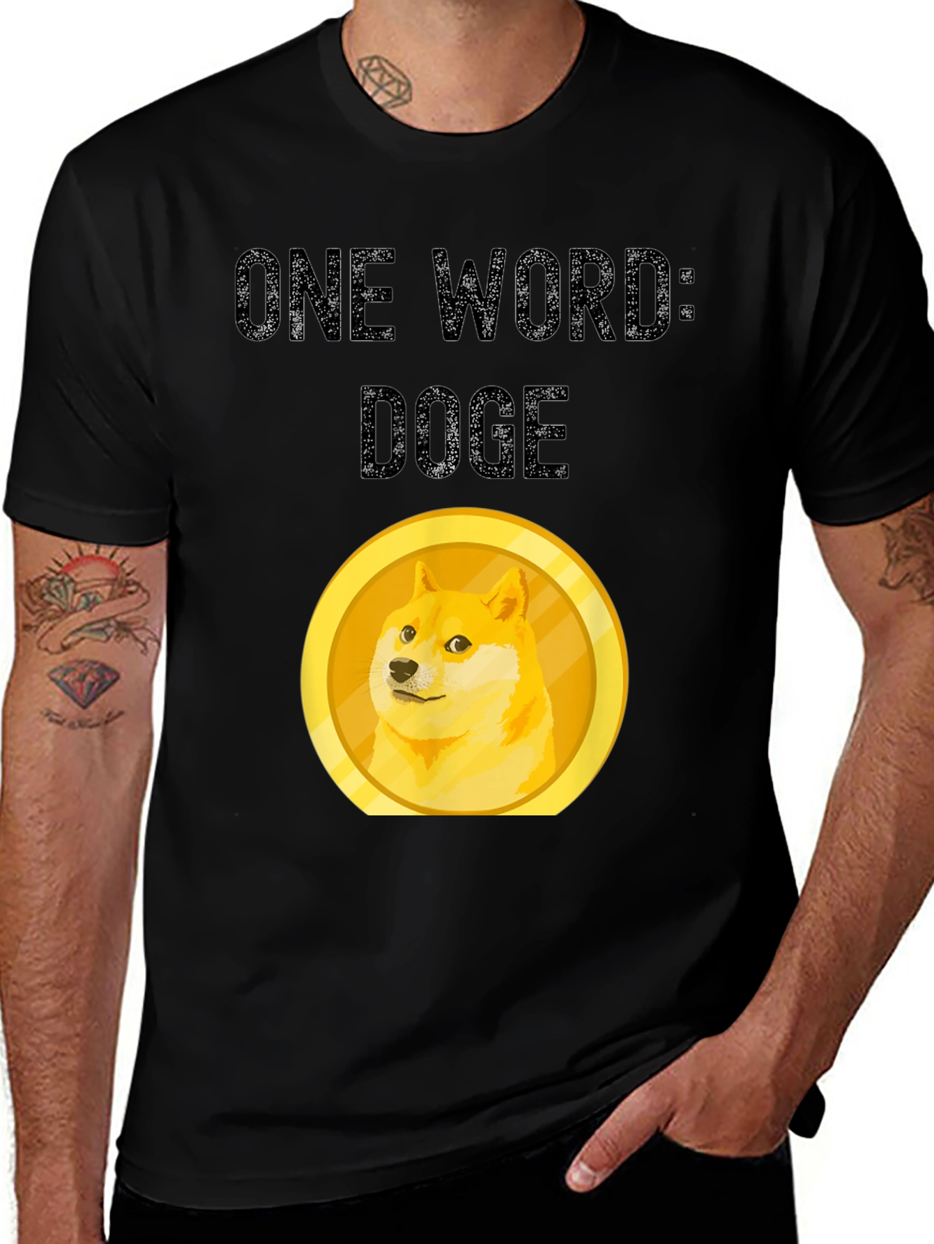 One Word: Doge T-Shirt - Crypto Meme Apparel