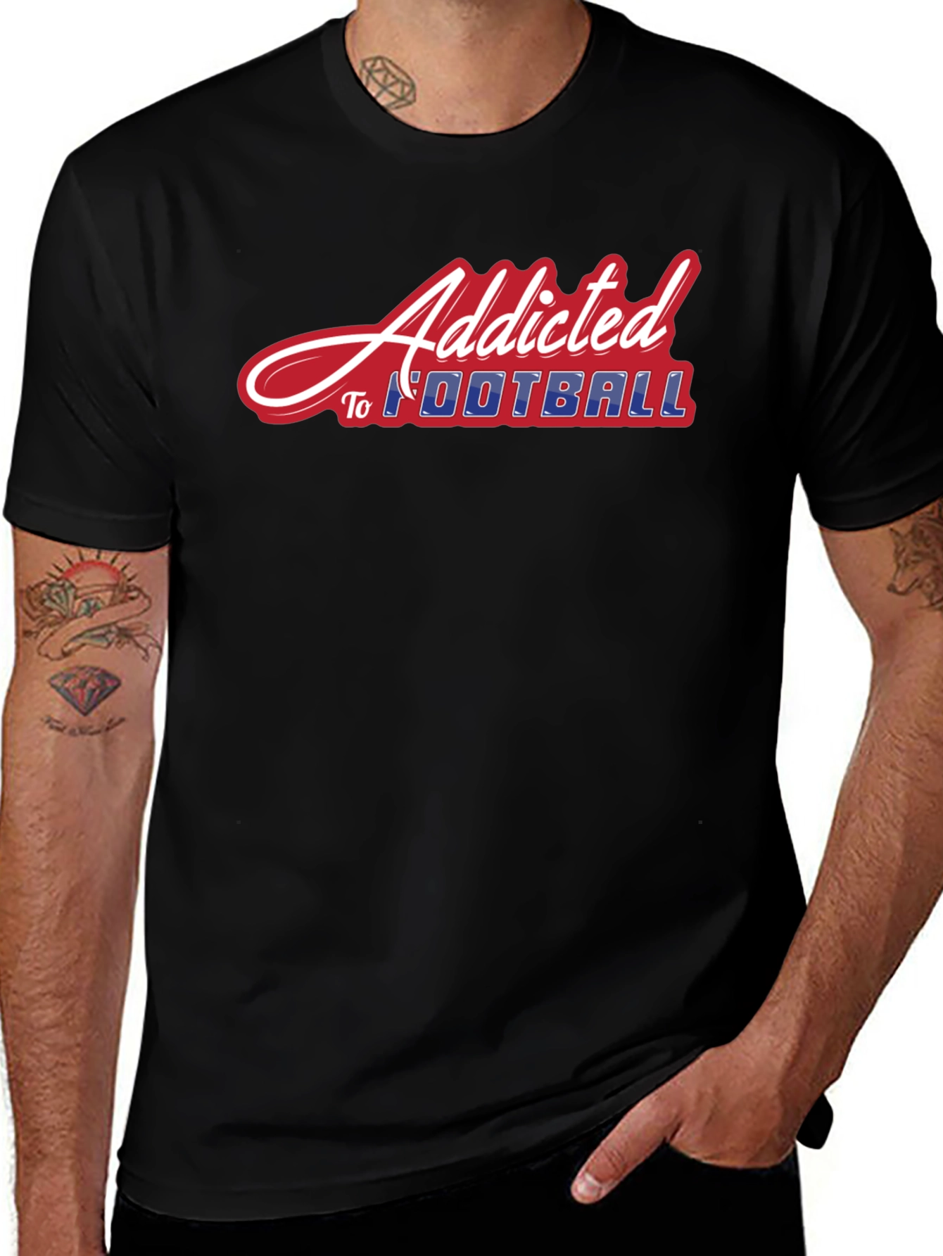 Variant 20 of Addicted to Football Graphic Tee - Black