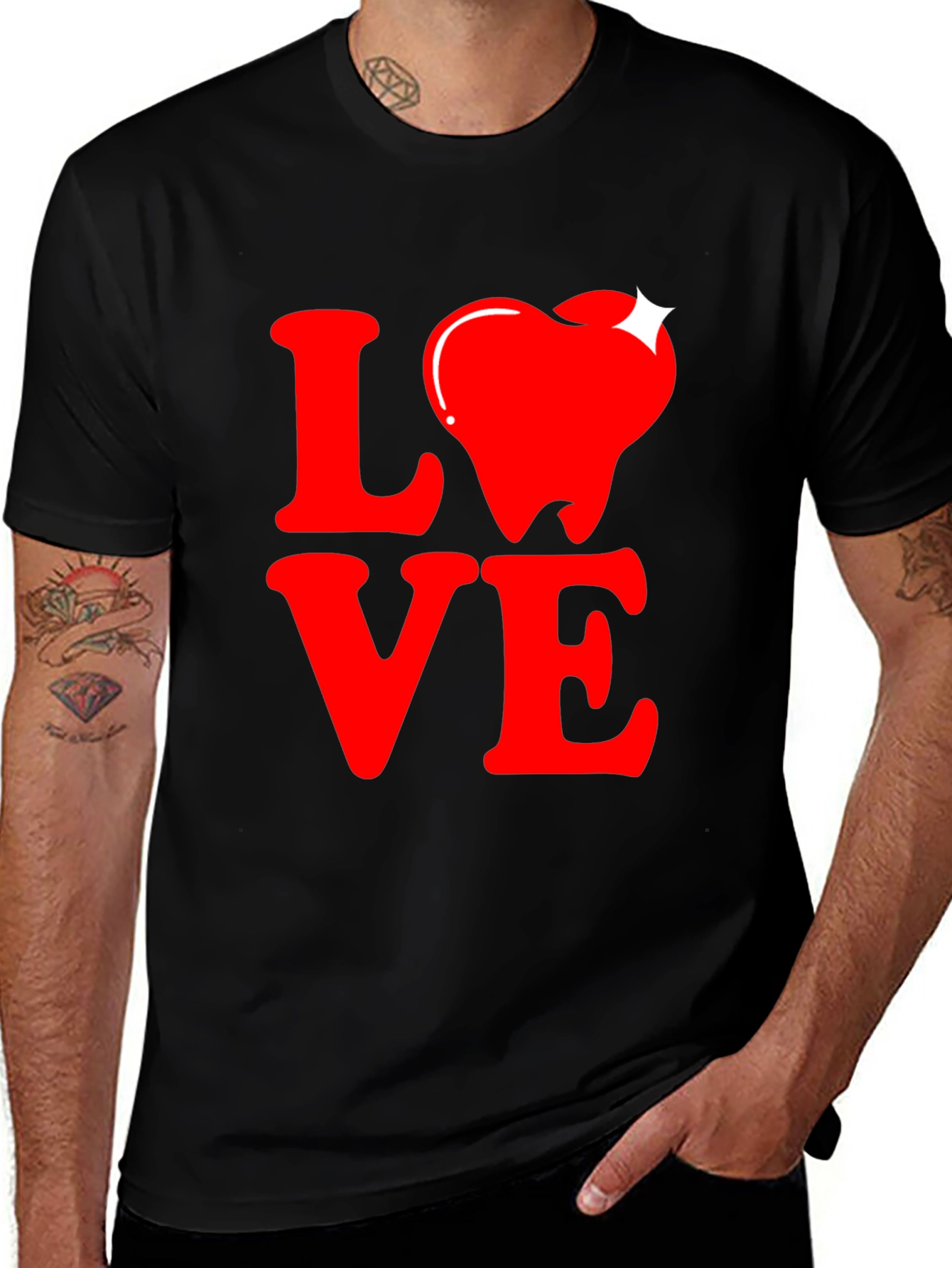 Variant 11 of Love Tooth Graphic Tee - Black Cotton T-Shirt