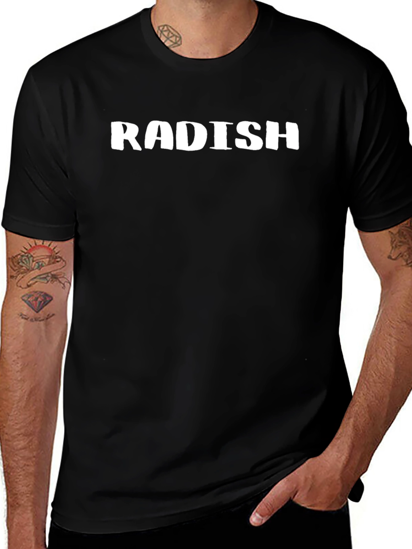 Variant 15 of Radish Graphic Tee - Black Cotton Casual Wear