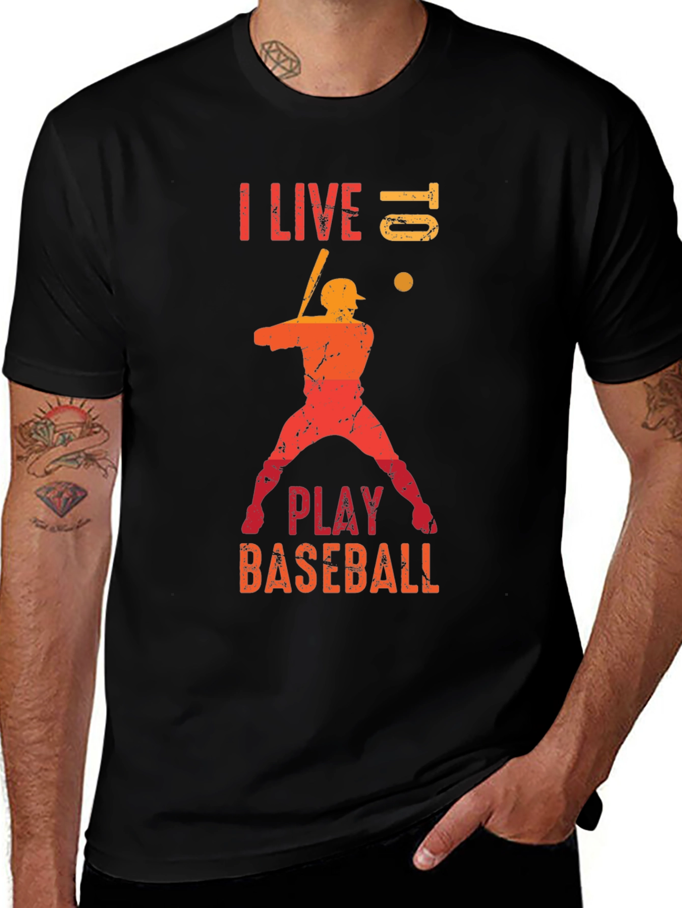 Variant 25 of Baseball Lover T-Shirt - I Live Baseball