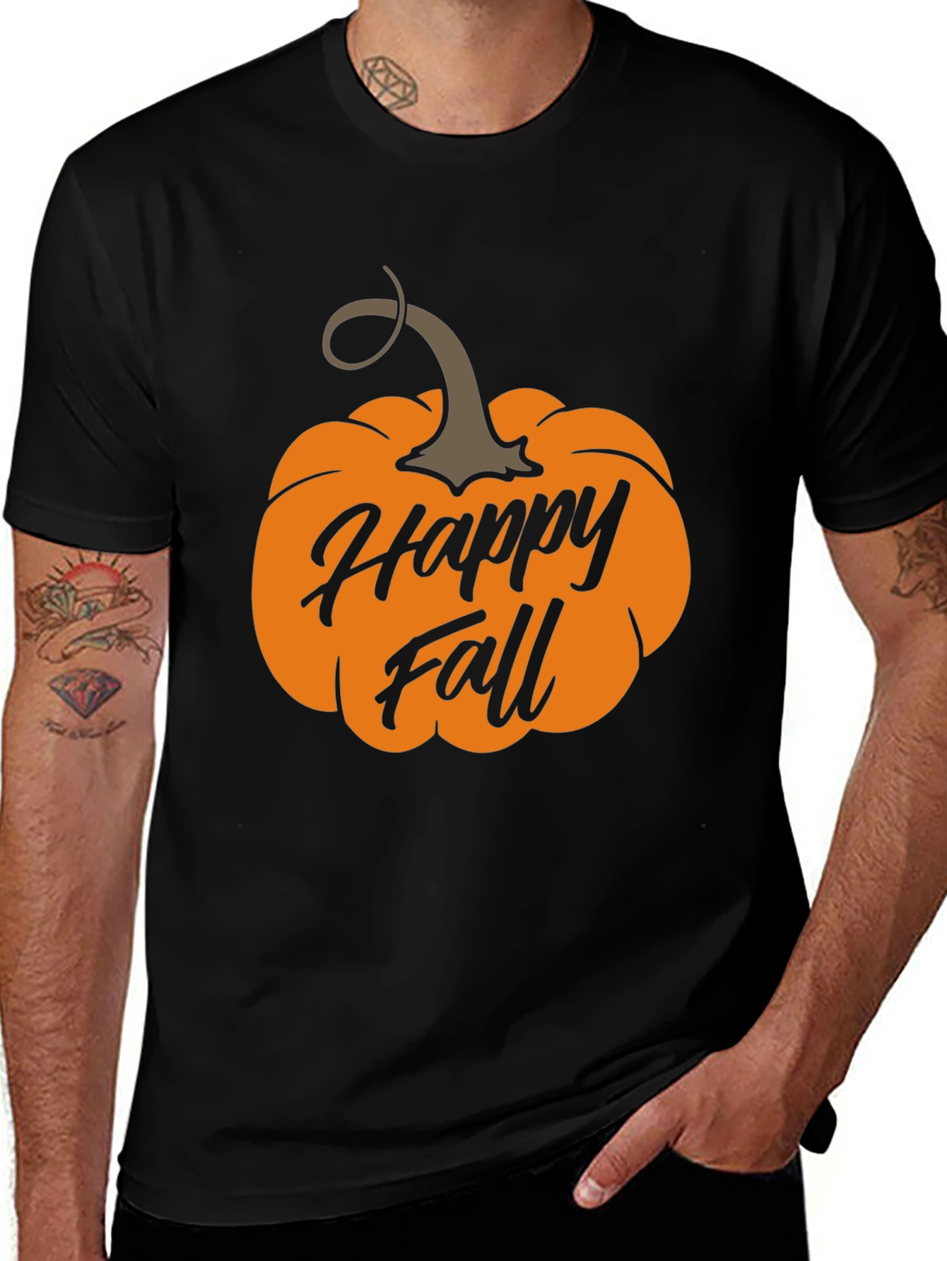 Variant 27 of Happy Fall Pumpkin T-Shirt - Autumn Season Apparel