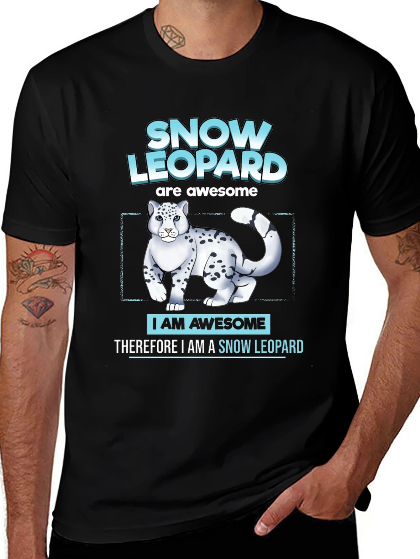 Variant 30 of Snow Leopard T-Shirt - Awesome Animal Graphic Tee