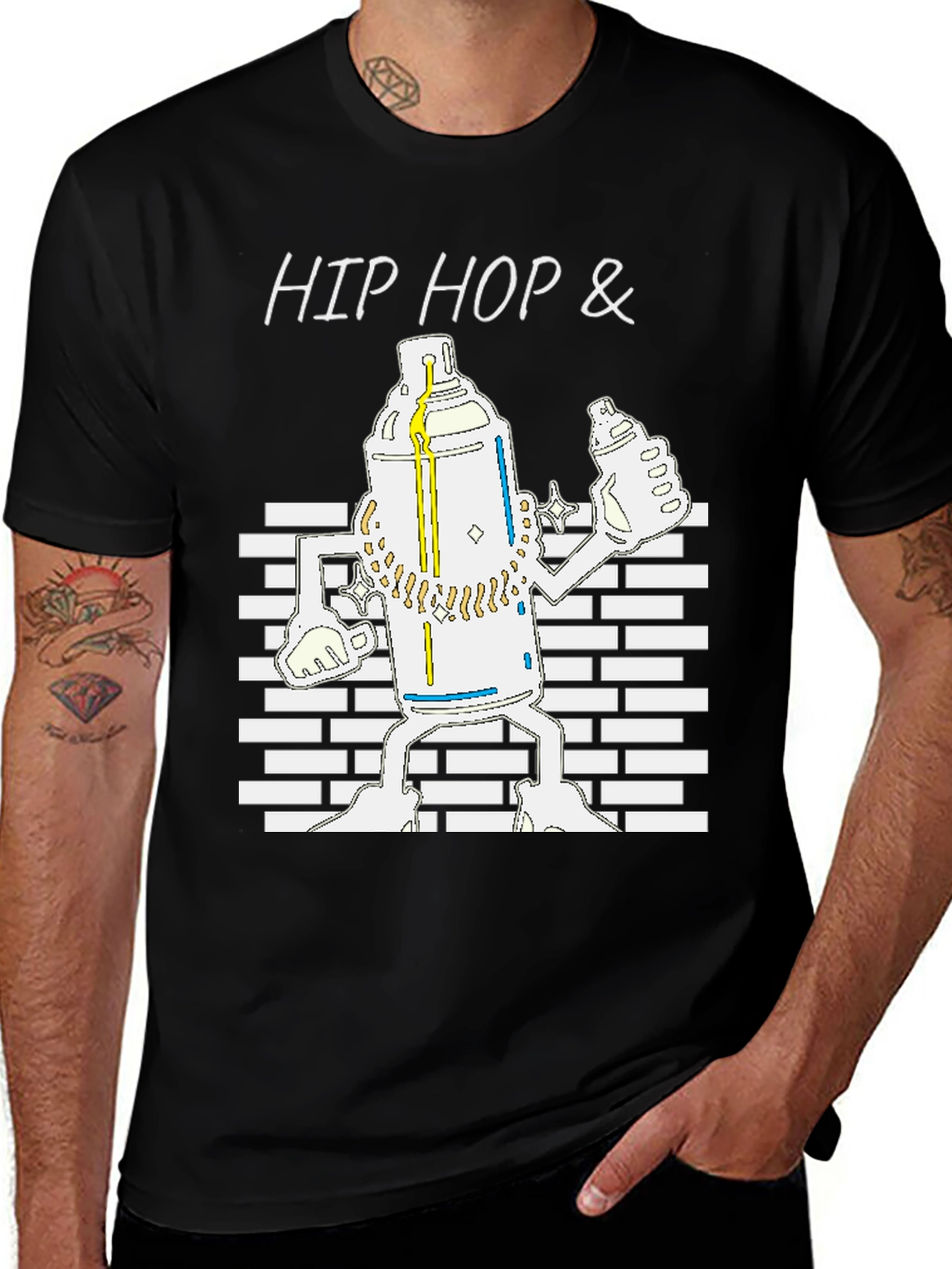 Variant 24 of Hip Hop Graffiti Spray Can Graphic T-Shirt