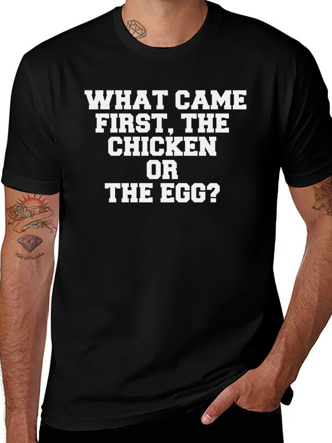 Variant 30 of Chicken or Egg Graphic Tee - Funny Riddle Shirt