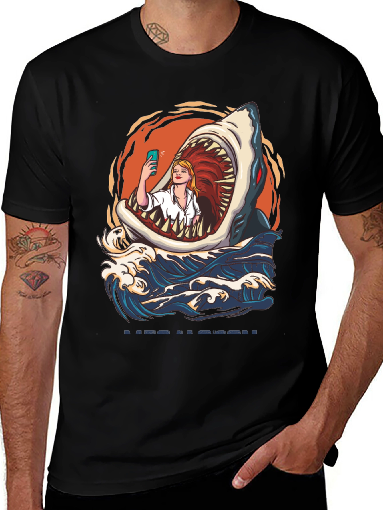 Variant 24 of Shark Selfie Graphic Tee