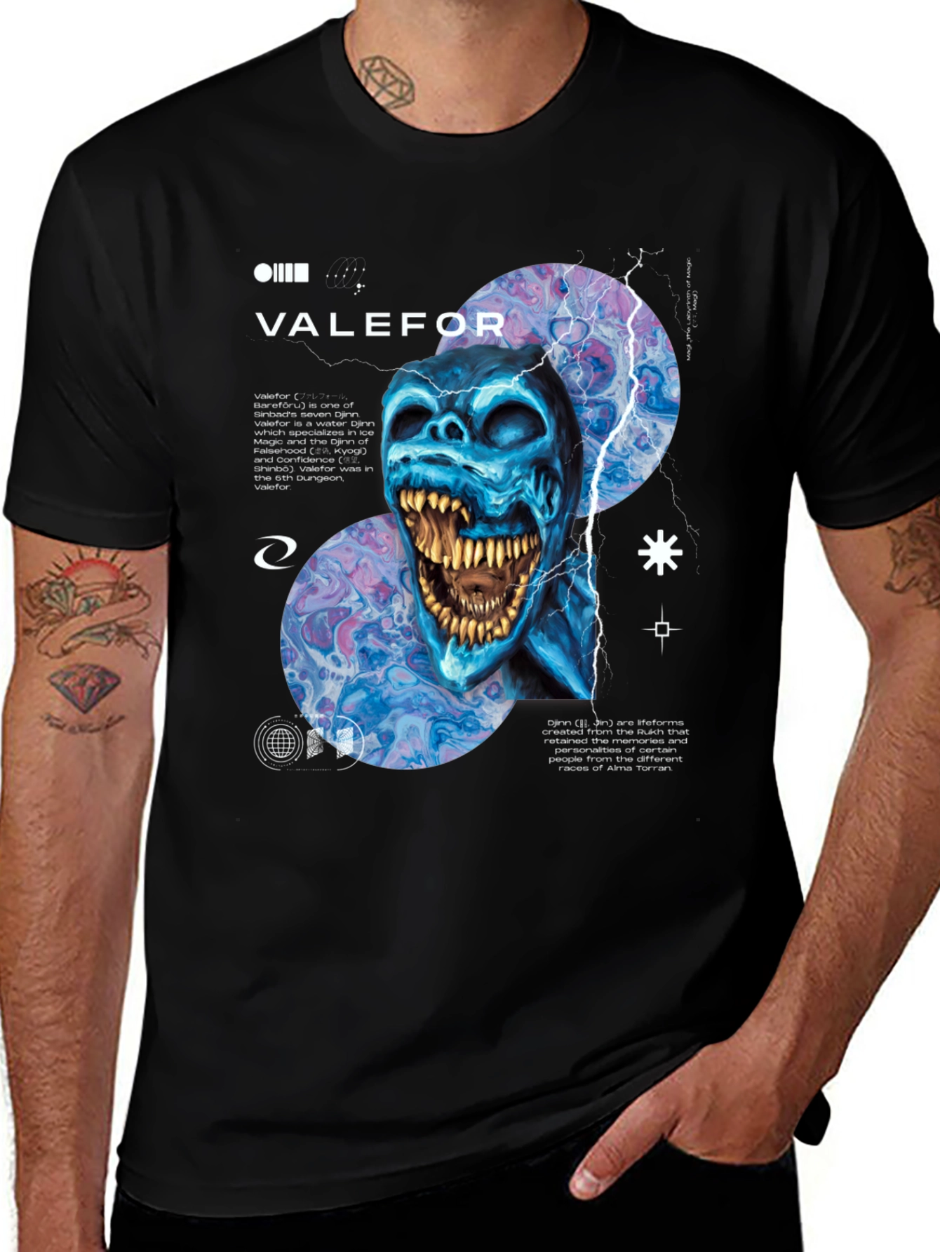 Variant 11 of Valefor Graphic Tee - Water Djinn Design