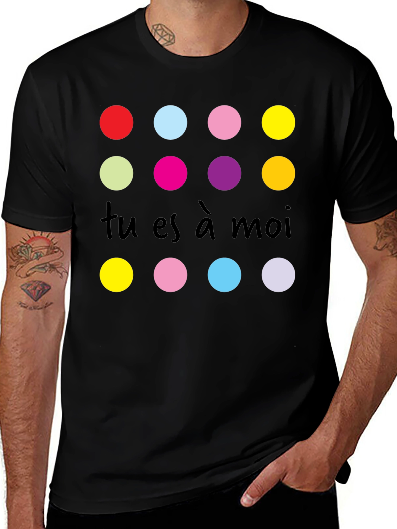 Variant 19 of Tu Es A Moi Black Crew Neck T-Shirt