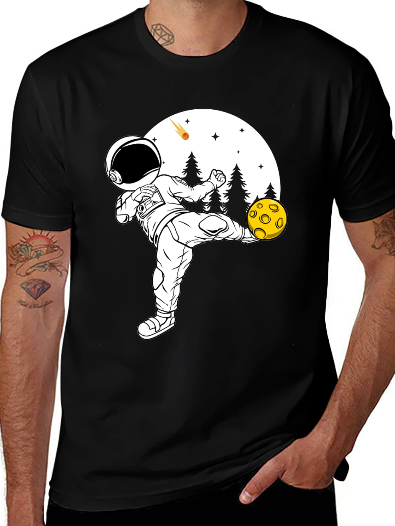 Variant 19 of Astronaut Soccer T-Shirt - Space Kicking Fun