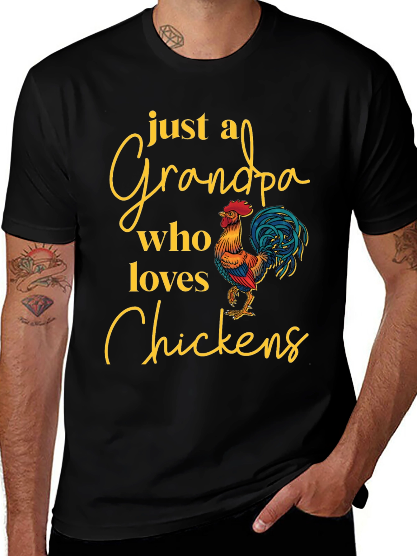 Variant 30 of Grandpa Who Loves Chickens T-Shirt