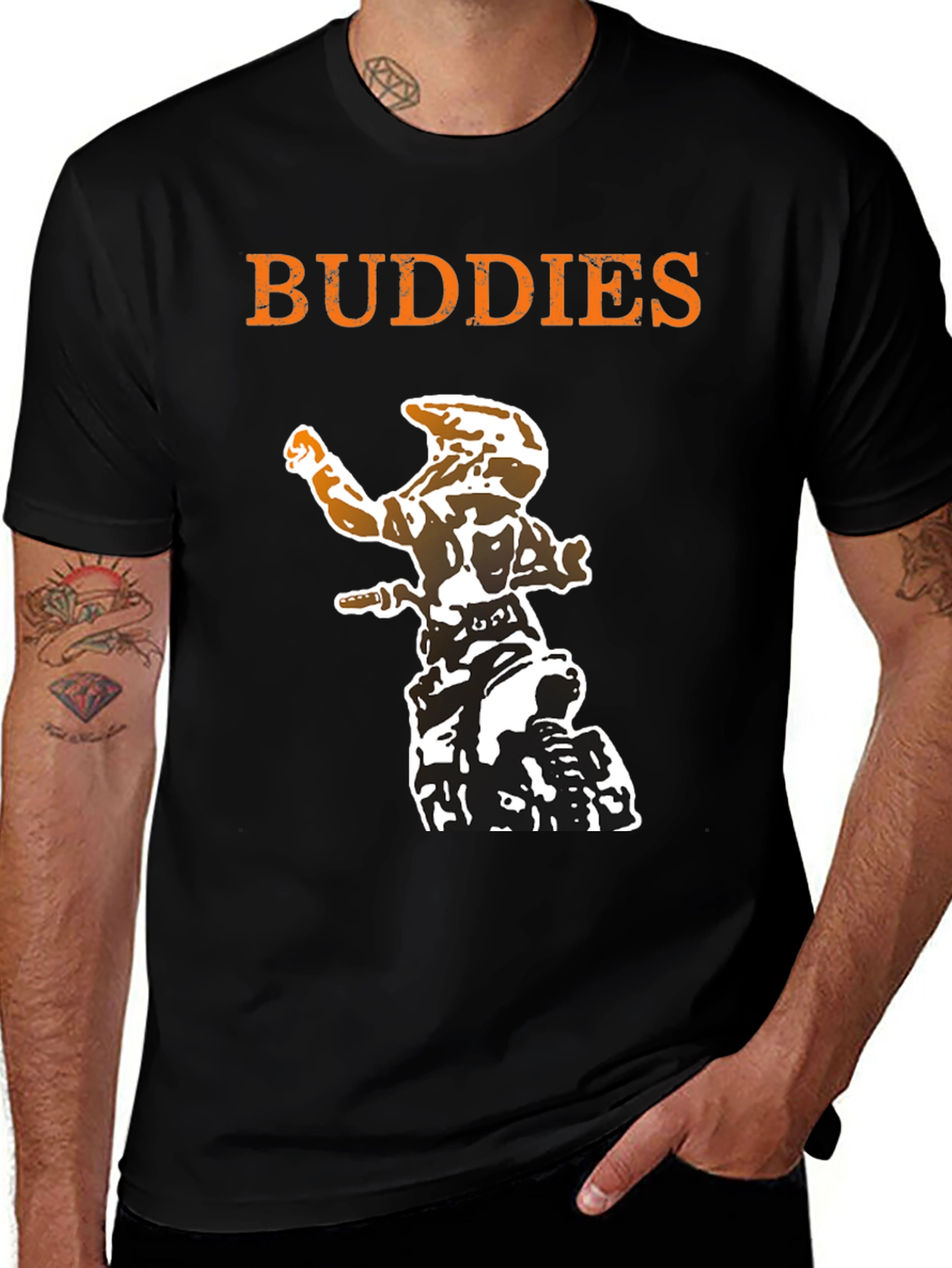 Buddies Motocross T-Shirt - Black Graphic Tee