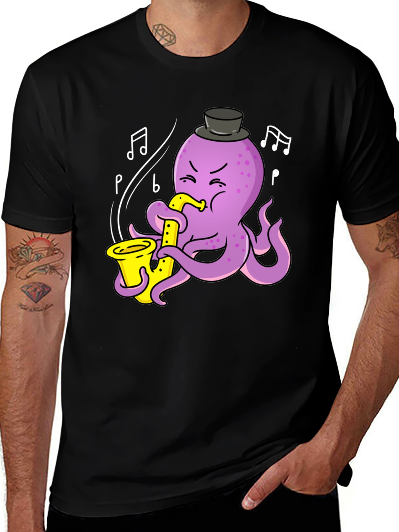 Variant 14 of Octopus Saxophone T-Shirt