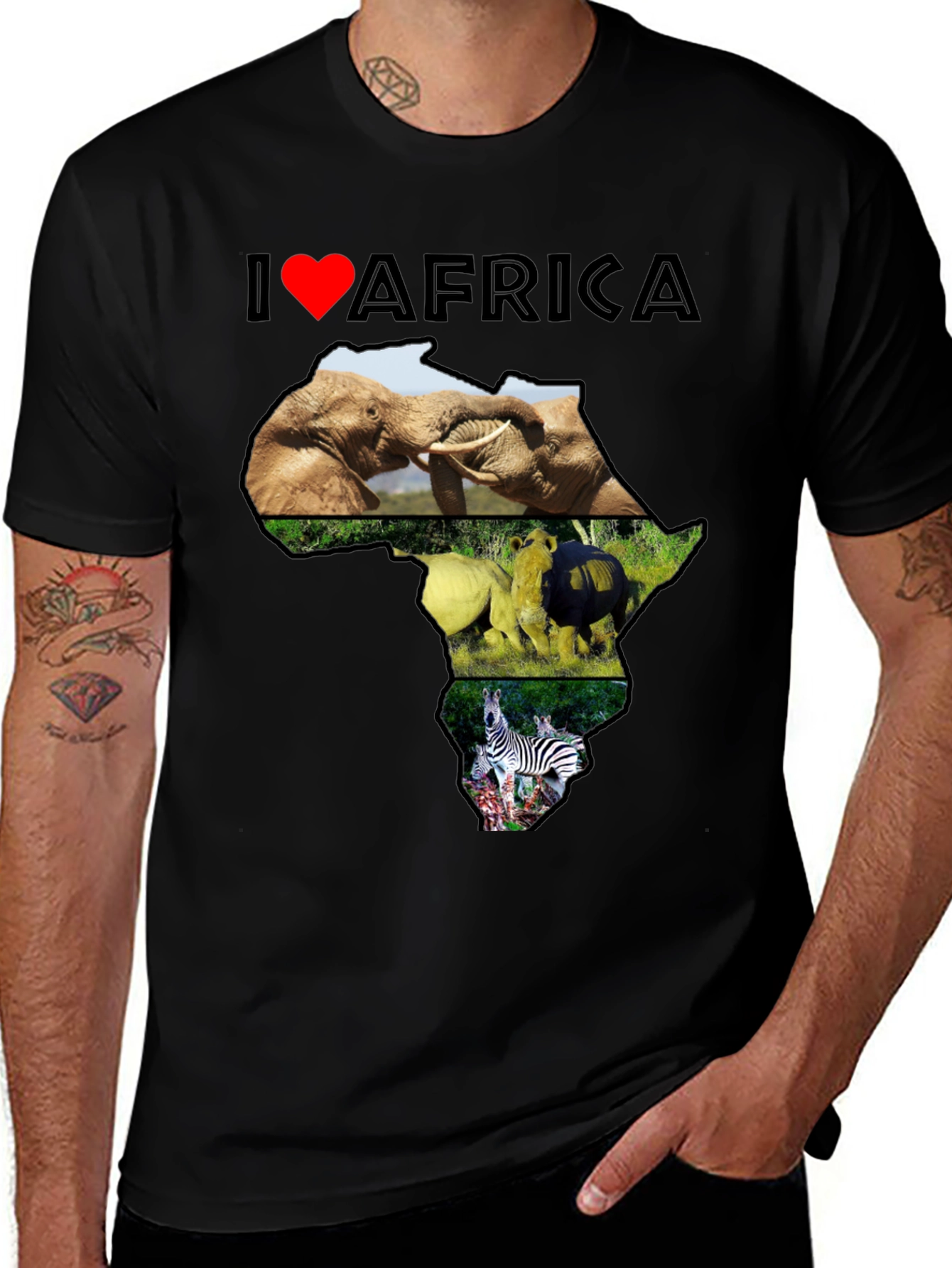 I Heart Africa Animals Graphic T-Shirt