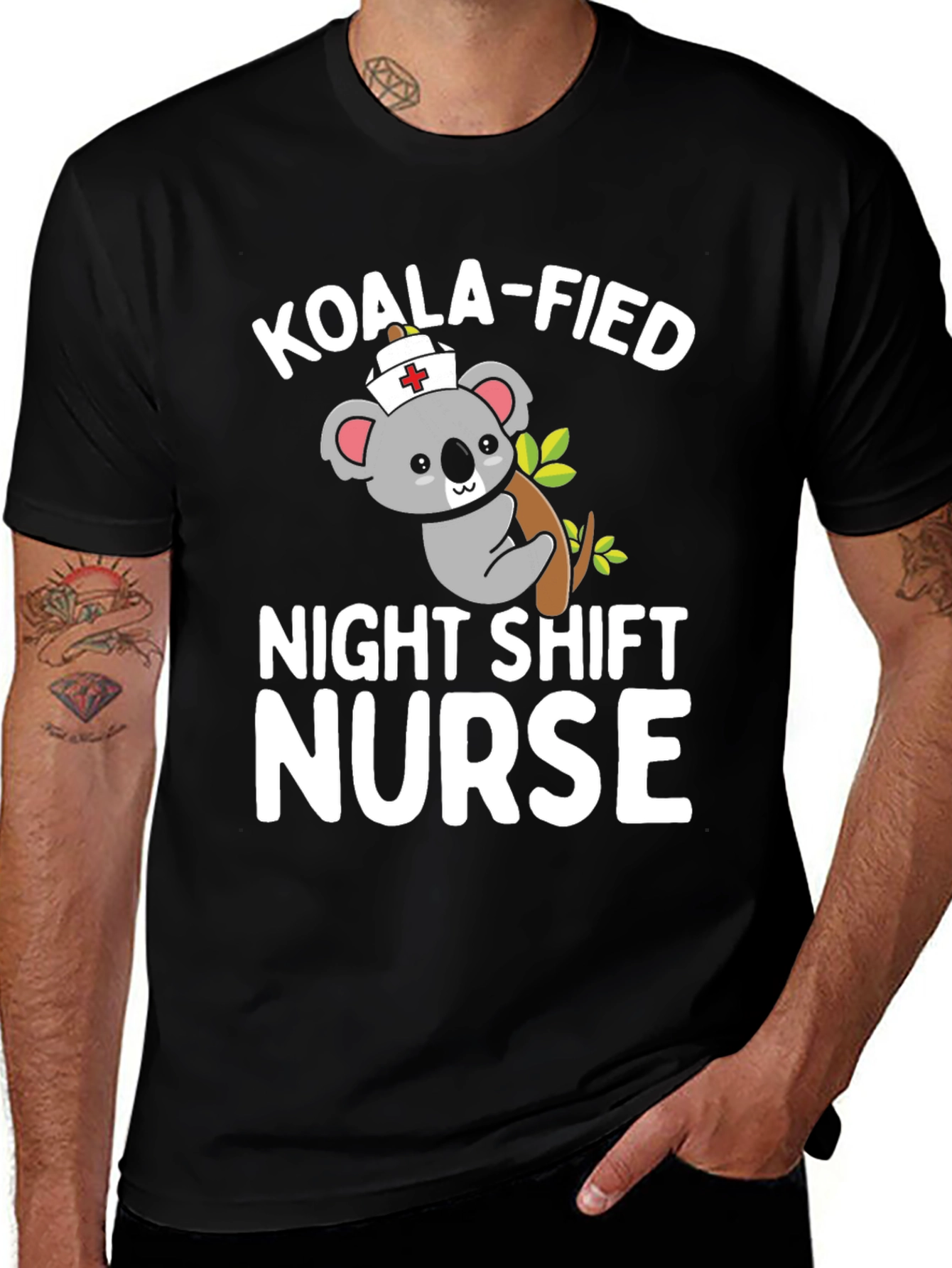 Variant 29 of Koala-Fied Night Shift Nurse Graphic T-Shirt