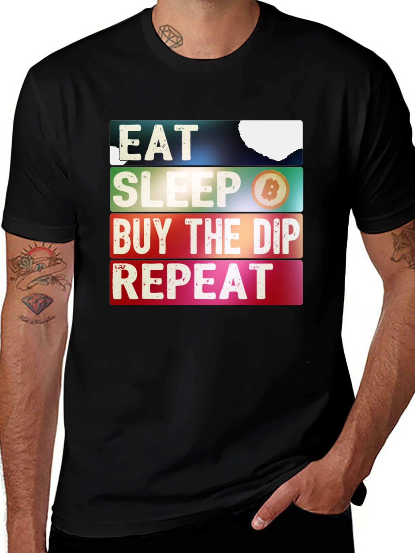 Variant 18 of Eat Sleep Buy the Dip Repeat T-Shirt