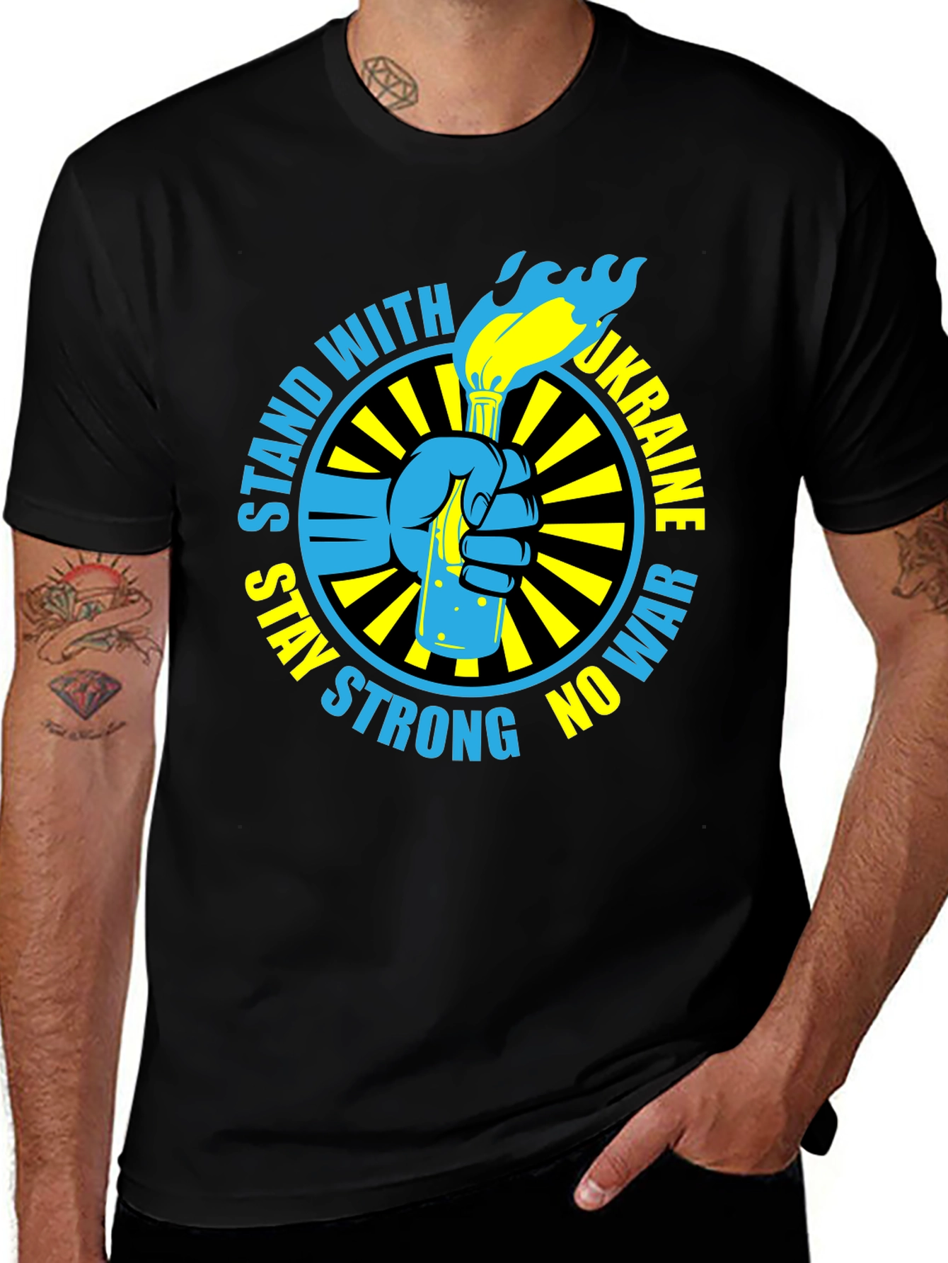 Stand with Ukraine T-Shirt - Stay Strong No War