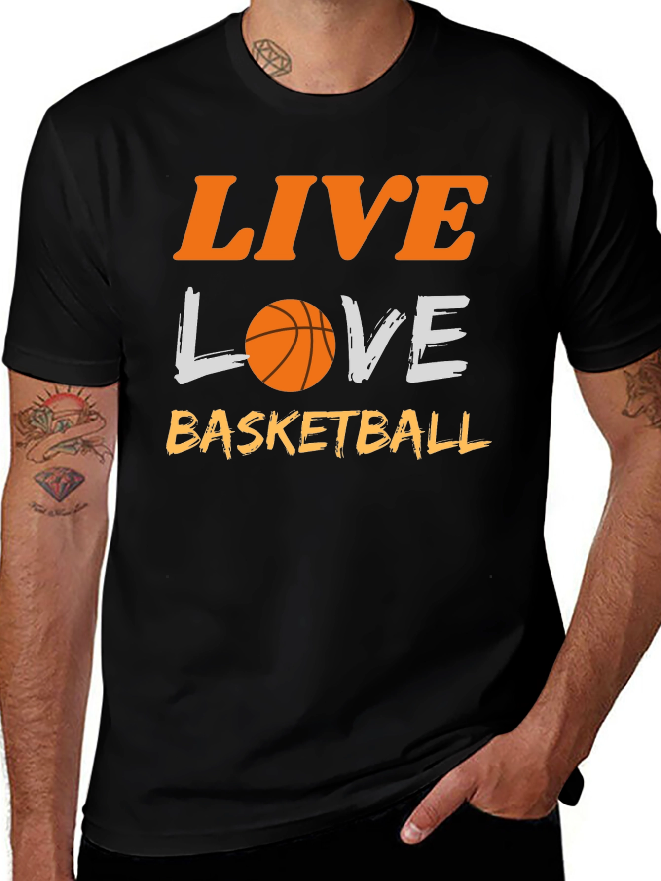 Variant 27 of Live Love Basketball Graphic T-Shirt