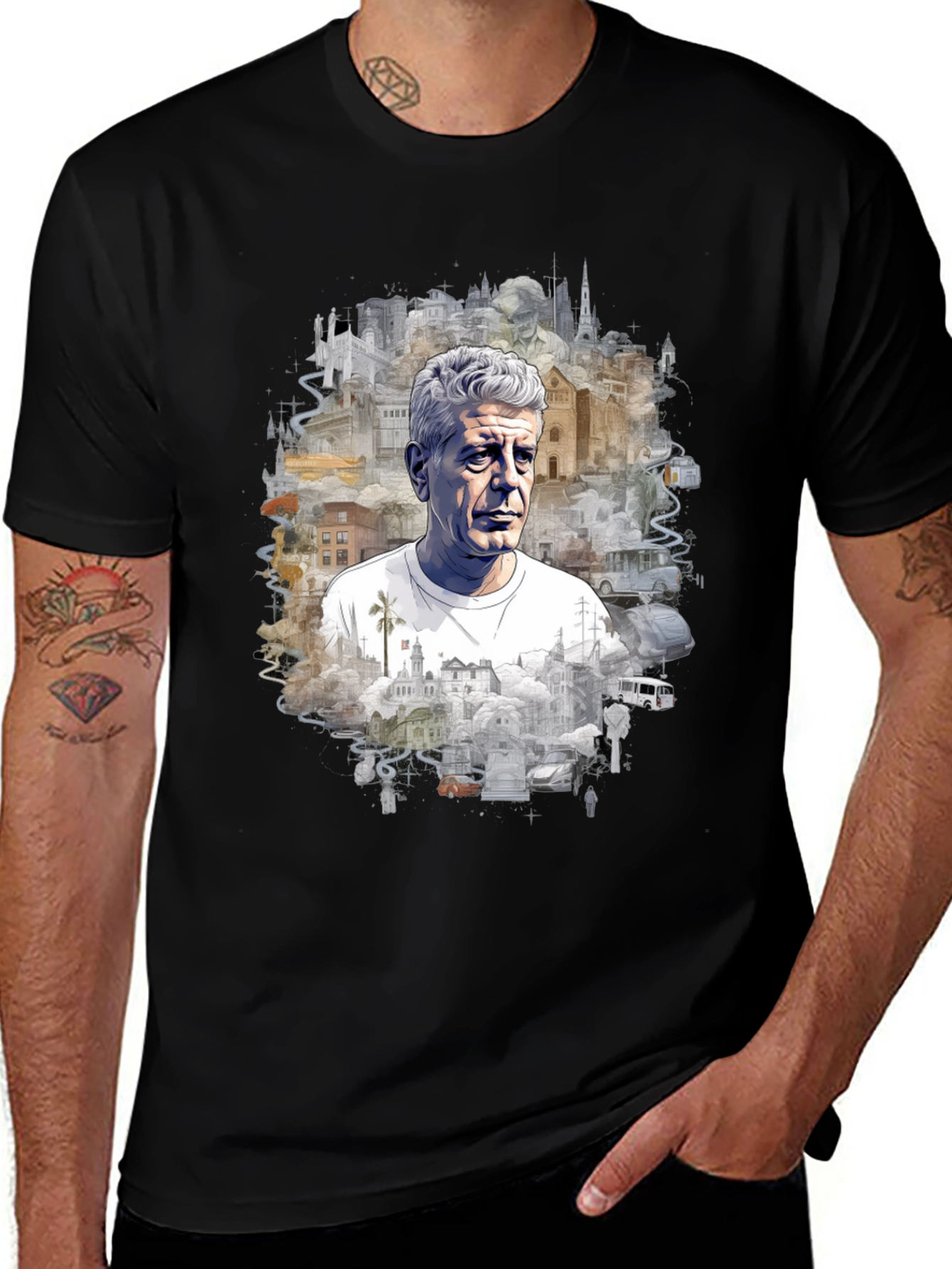 Anthony Bourdain Travel Graphic T-Shirt