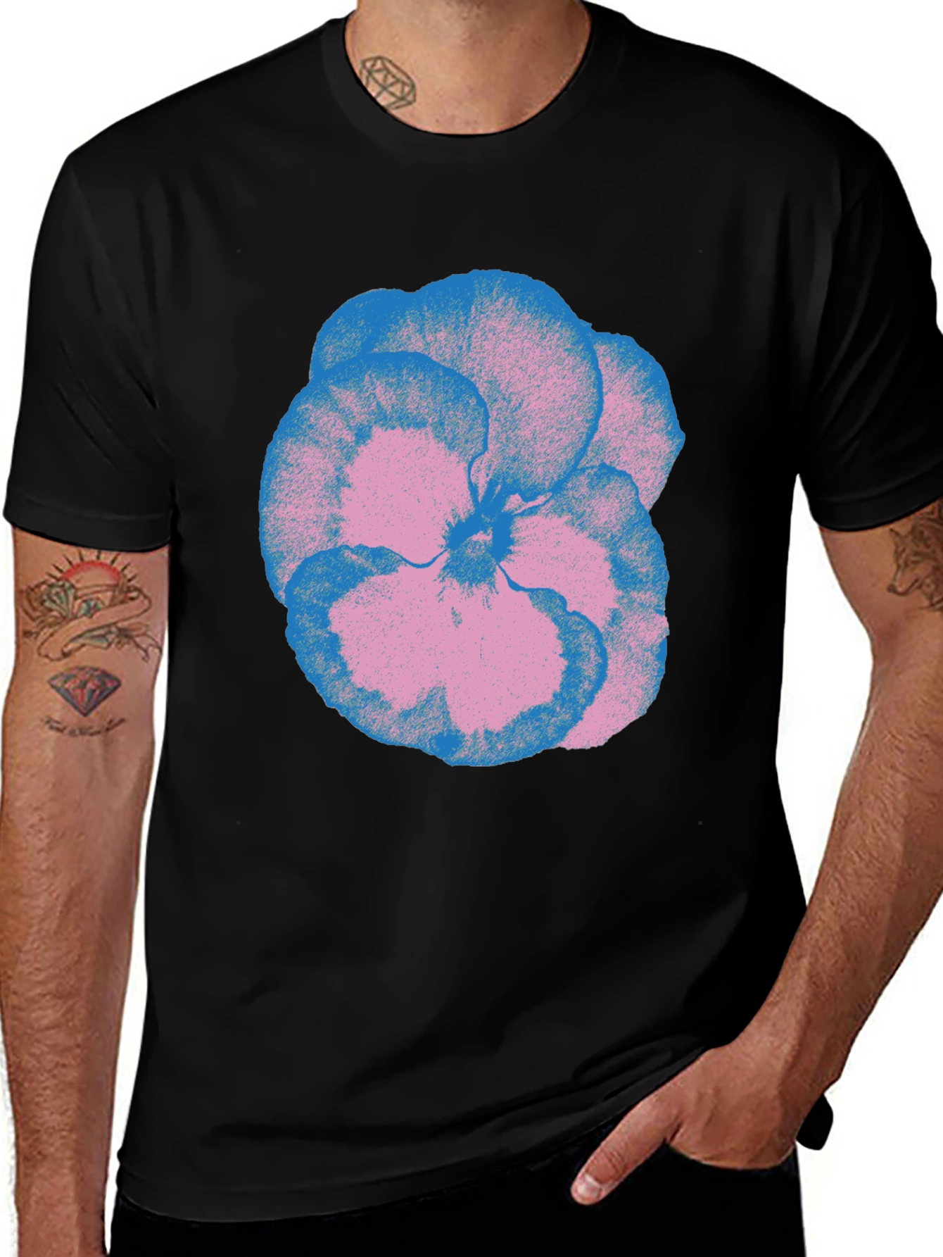 Variant 15 of Floral Graphic Black T-Shirt