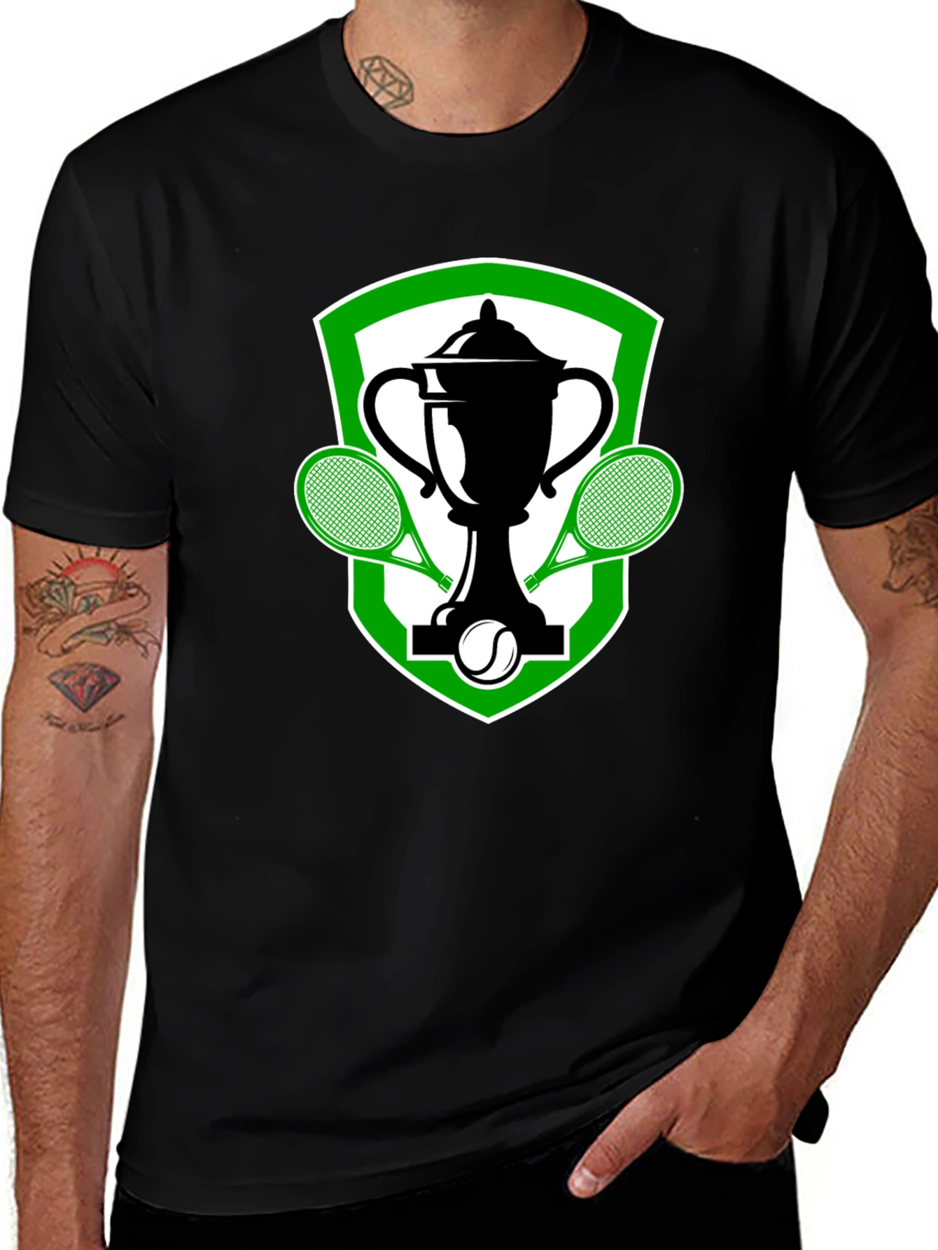 Variant 3 of Tennis Trophy Graphic Tee - Sporty Style